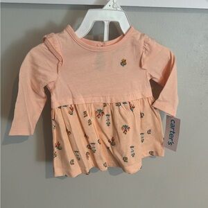 3M- Carter's Pink Long Sleeve Dress- Floral Design